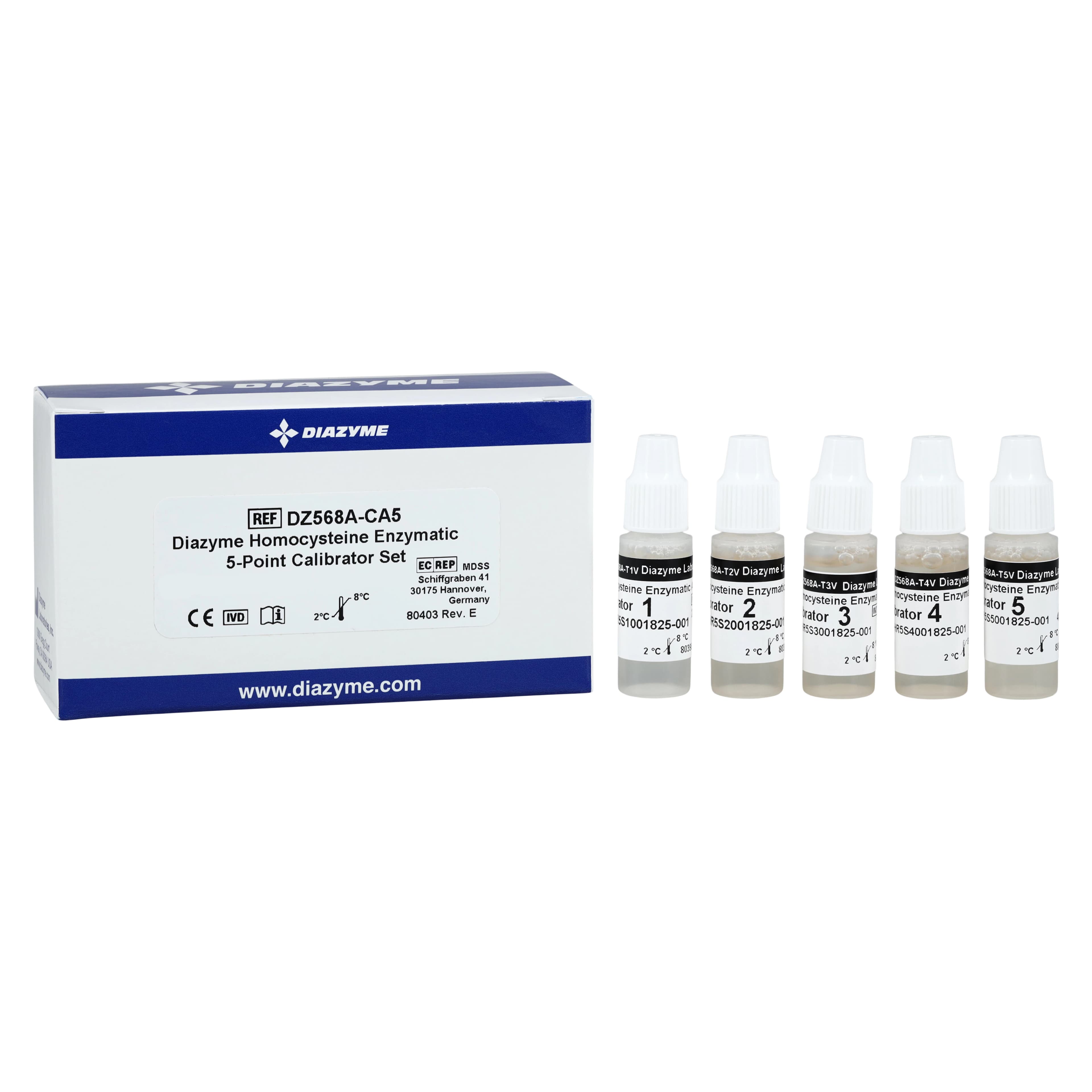 Diazyme Homocysteine Calibrator, 5-Point, 5 x 3 mL Liquid, for Clinical Analyzers - Homocystein Calibrator 5-Point - Image 1