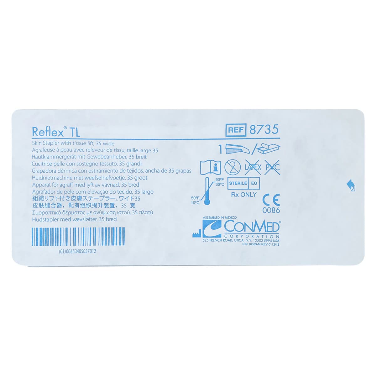 Conmed Reflex TL Skin Stapler, Plastic Squeeze Handle, 35 Wide, 6/Case thumbnail 4