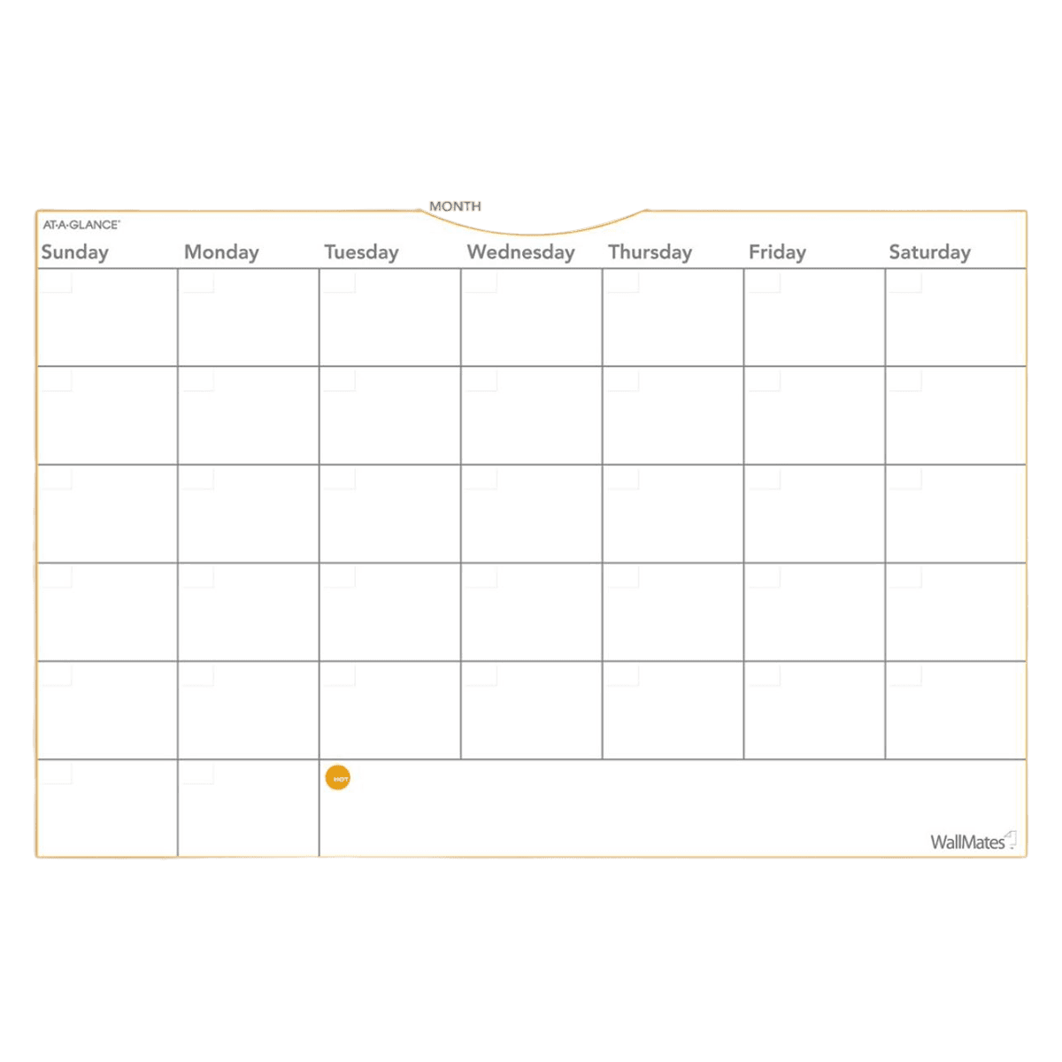 At-A-Glance WallMates Dry-Erase Calendar, Monthly, Undated, 24x36 - Walmt Mo Dry 24x36 - Image 1