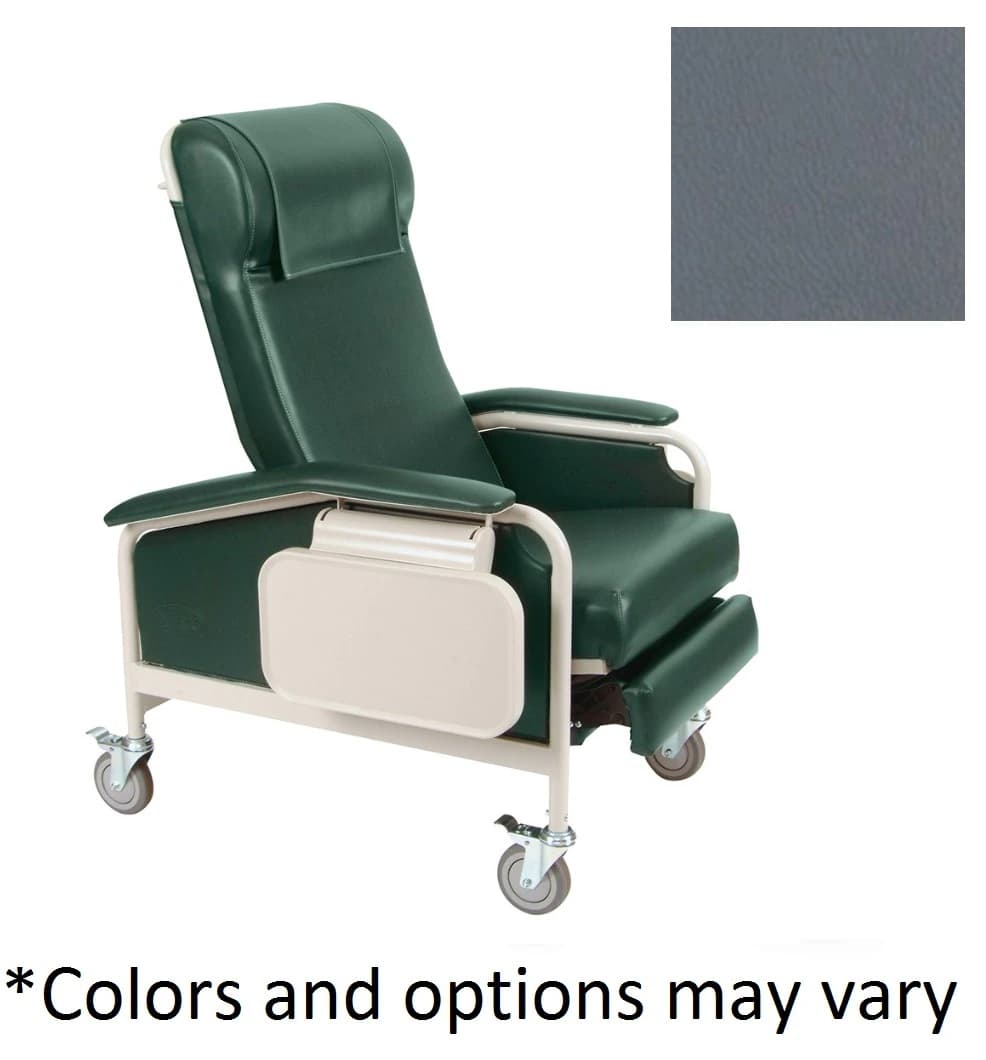 Winco Mfg CareCliner Patient Recliner Chair, 275 lb Capacity, Steel Gray, Each - Recliner Pt CareCliner Arms - Image 1