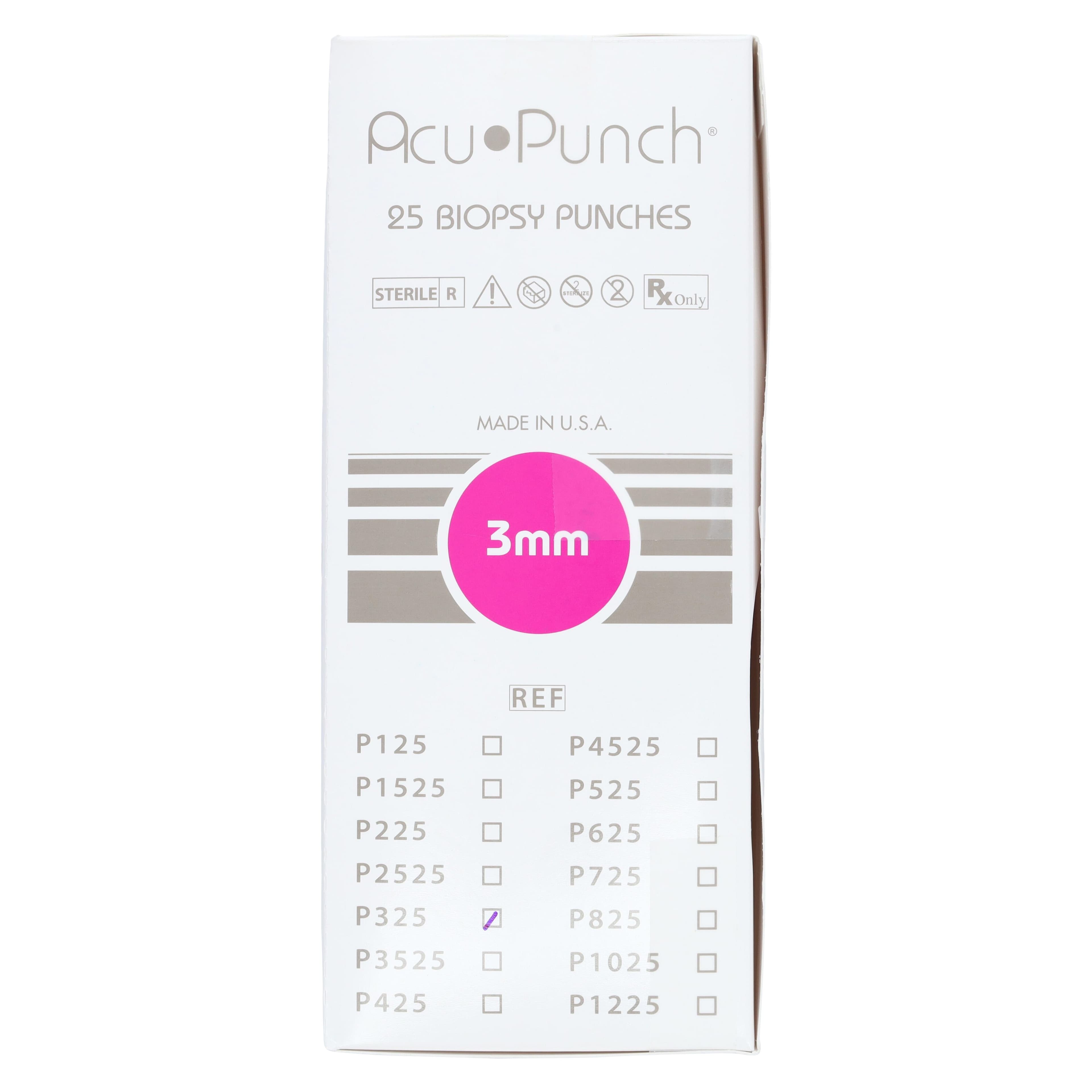 Acu-Punch Dermal Biopsy Punch, 3mm, Stainless Steel, Sterile, Disposable, 25/Box thumbnail 4