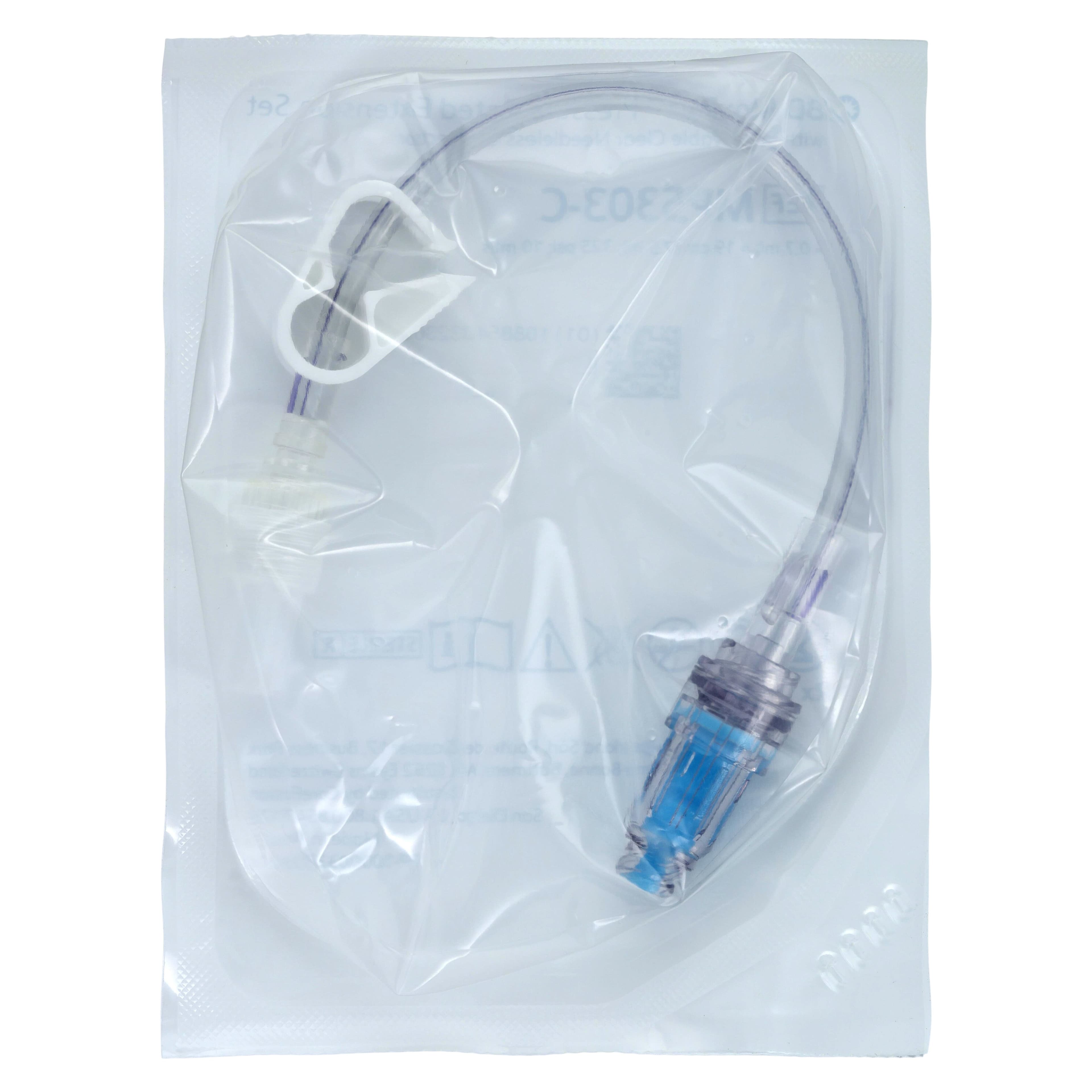 Carefusion MaxPlus IV Extension Set, Needleless, 7" Spin, Male Luer Lock, Pinch Clamp, 0.7mL Priming Volume, Non-DEHP, Latex-Free, Sterile, Purple Stripe, 50/Case thumbnail 2
