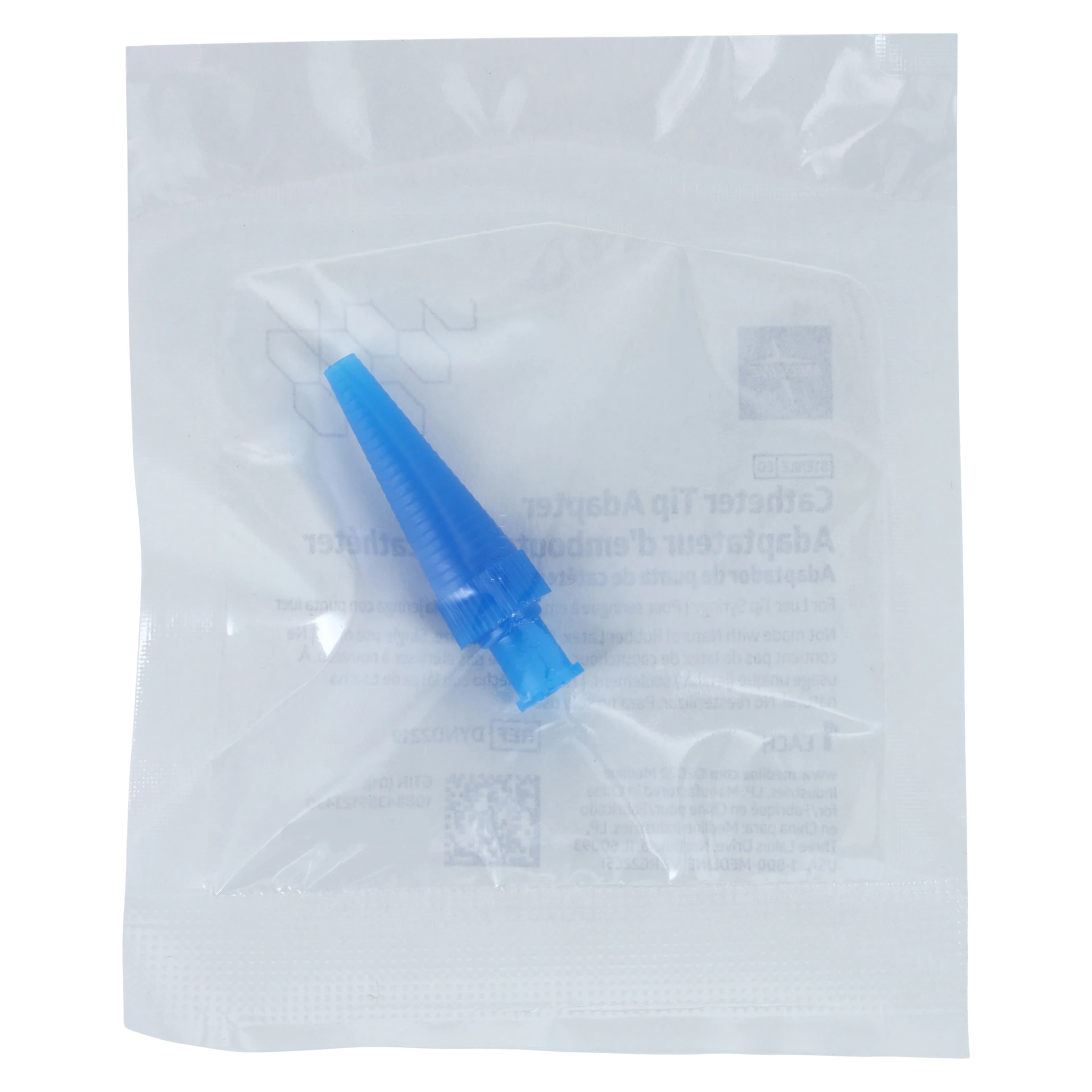 Medline Catheter/Syringe Adapter, Luer Lock, Sterile, Latex-Free, Blue, Disposable, 100/Case thumbnail 2