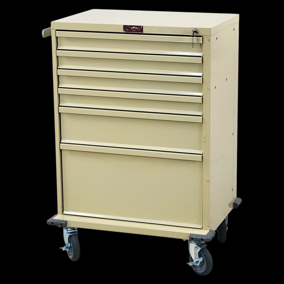 Harloff V-Series Anesthesia Treatment/Procedure Cart, 40 x 29.5 x 22 inches, 6 Drawers, Key Lock, Casters - Cart Anesthesia VSeries Keylck - Image 1