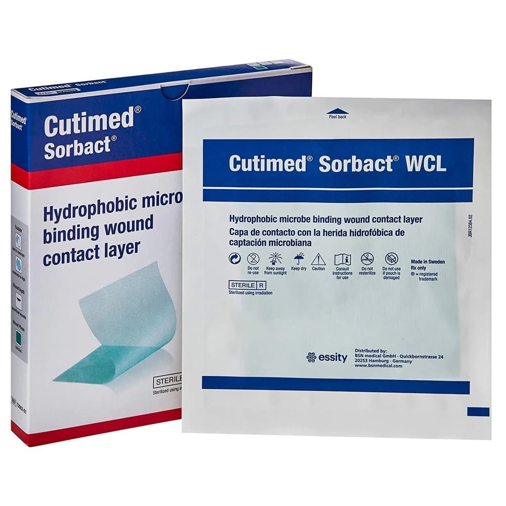 Cutimed Sorbact WCL Acetate Fabric Dressing, 4" x 5", Sterile, Non-Adhesive - Dressing Cutimed Sorbact WCL - Image 1