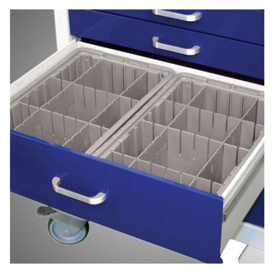 Waterloo Healthcare Unicart Tray with Dividers, 4.8" Plastic, Each - Tray w/Dividers 4.8"Plastic - Image 1
