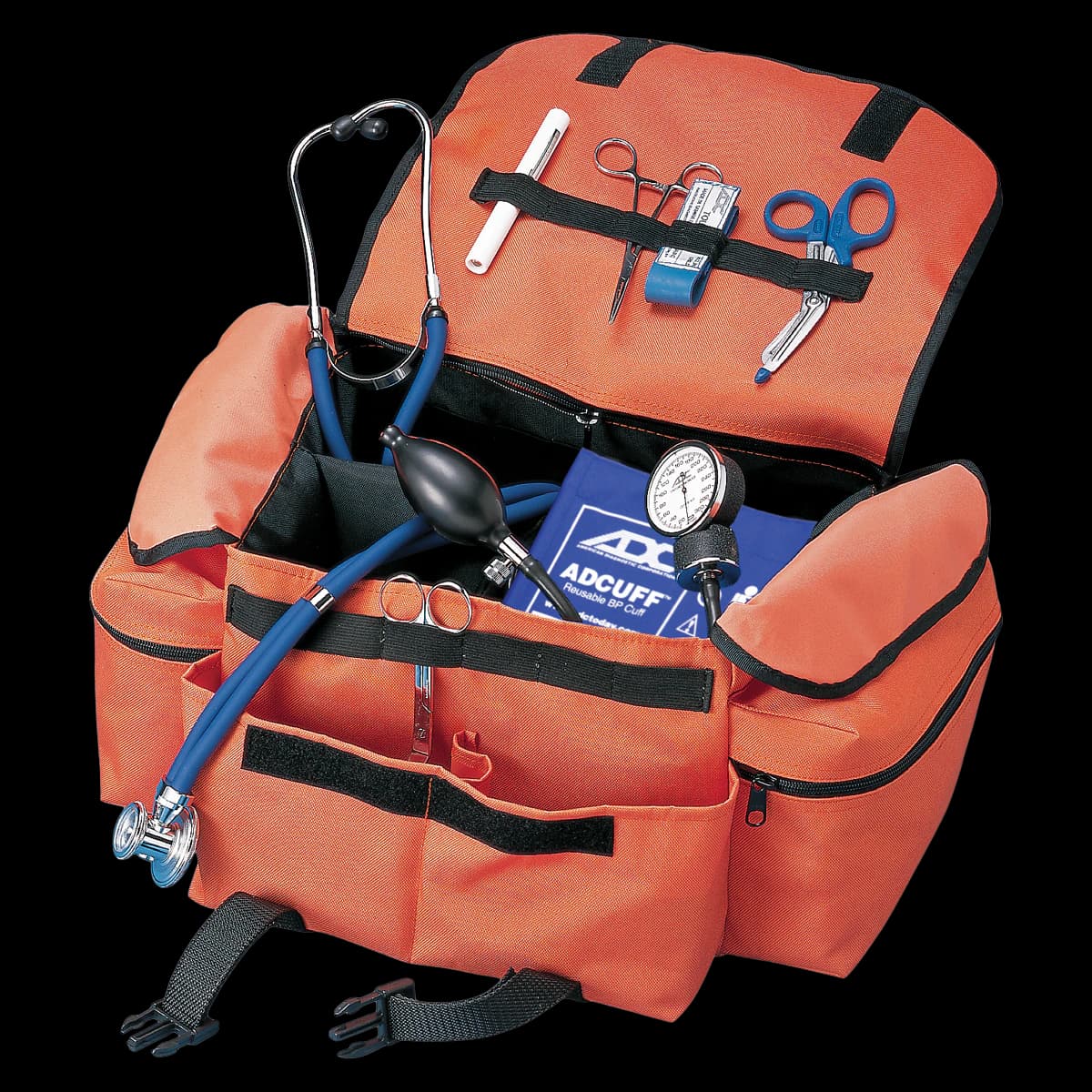 American Diagnostic Corp. EMT Trauma First Responder Case, Empty, 17.5 x 9 x 9 Inches, Orange, Snap Lock Buckle Closure, Contoured Handle - Case Carry EMT Trauma Empty - Image 1