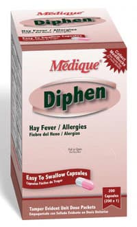 Medique Diphenhydramine HCL 25mg Caplets, Allergy Relief, Unit Dose Packets, 200/Box thumbnail 2