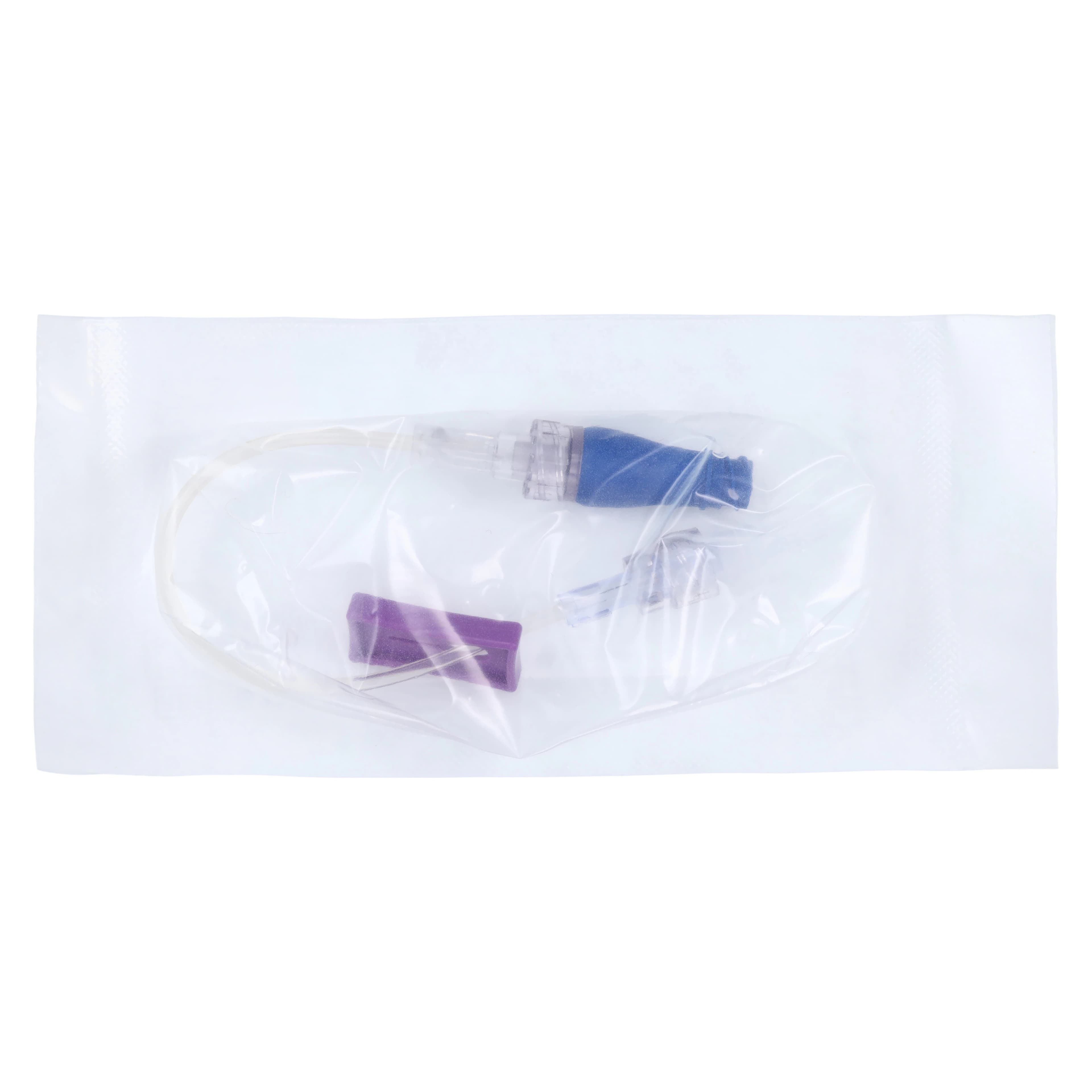 ICU Medical IV Extension Set, Needleless, 7" Small Bore, Rotating Adapter, Removable Slide Clamp, Removable Clave, Non-DEHP, Clear, 50/Case thumbnail 2
