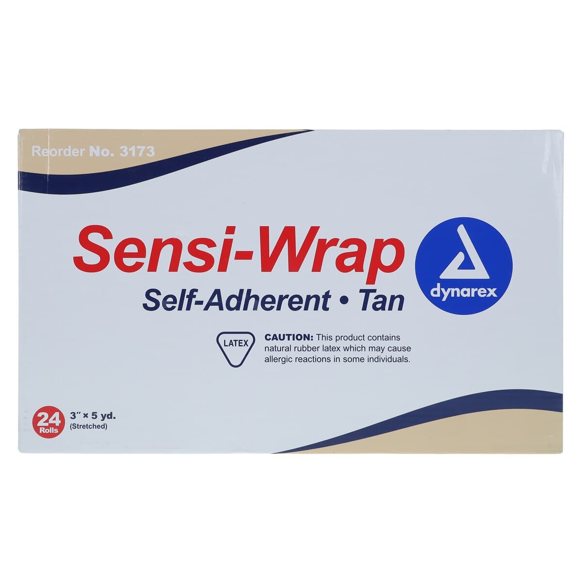 Dynarex Sensi-Wrap Self-Adherent Bandage Roll, Non-Woven Spandex, 3" x 5 yd, Tan, 24/Case, #3173 thumbnail 3