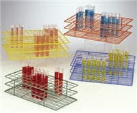 Bel-Art Poxygrid Test Tube Rack, Epoxy-Coated Wire, 10-13mm, 72-Place, Blue - Poxigrid Rack TestTb Blue 72PL - Image 1