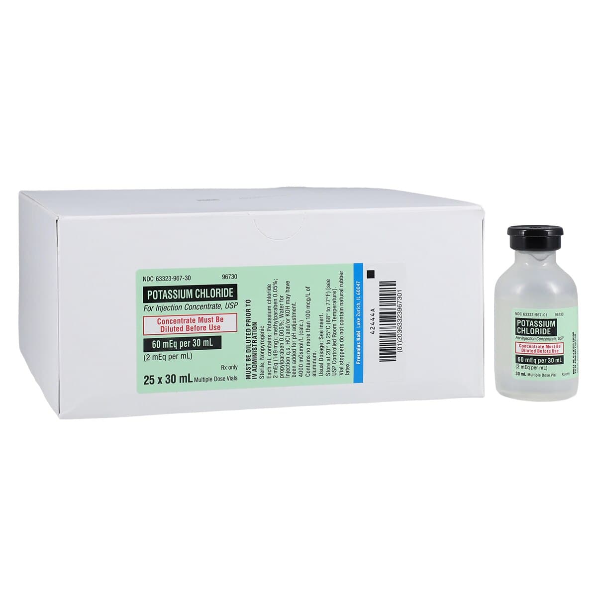 Potassium Chloride Injection 2mEq/mL, 60mEq, 30mL Multiple-Dose Vial, 25/Package thumbnail 2