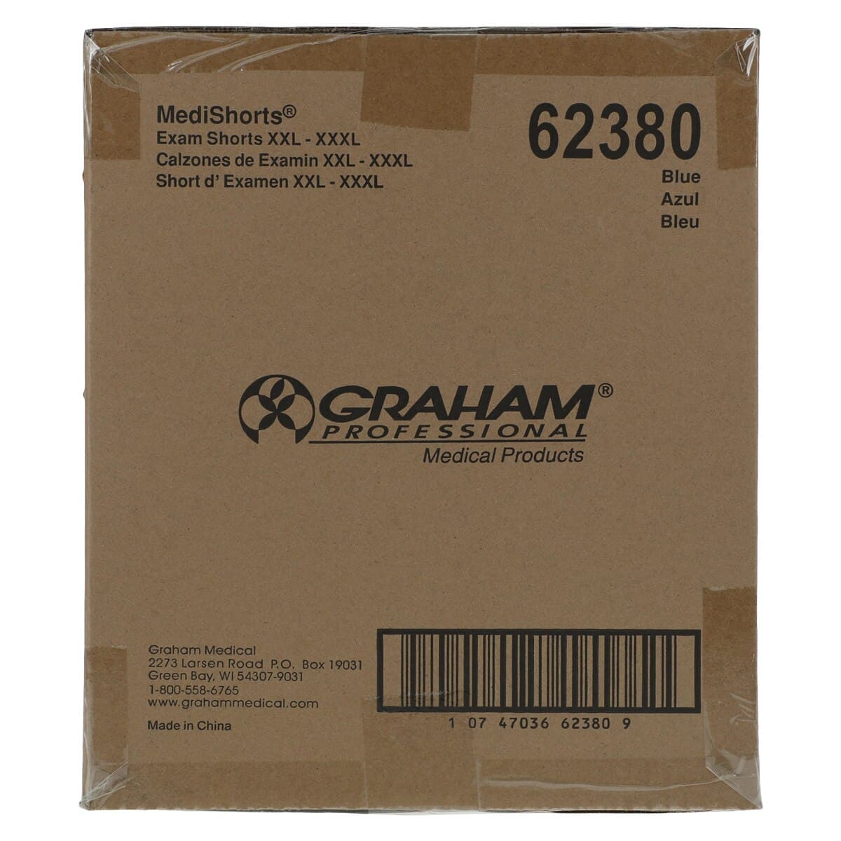 Graham Medical MediShorts Disposable Exam Shorts, 2X Large/3X Large (46-52 in), Blue, Unisex, 50/Case thumbnail 3