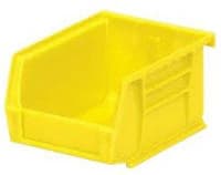 AkroBins Shelf Bin, Open Front Stackable, Yellow Polymer with Label Holder, 5-3/8" x 4-1/8" x 3", Each - Bin Open Front Stackable - Image 1
