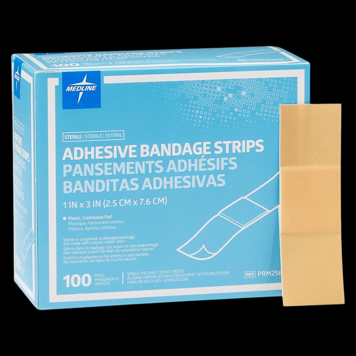 Medline Plastic Adhesive Bandages, 1" x 3", Tan, Sterile, 1200/Case - Bandage Adhsv Plast Strip Tan - Image 1