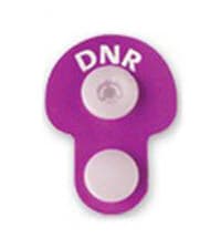 Ident-Alert Alert Snap Poly Permanent Snap Pre-Printed DNR Alert Wristband, Grape/Purple, Adult/Pediatric, 1-1/4" x 7/8", Disposable, 240/Box - Snap DNR Alert Grape - Image 1