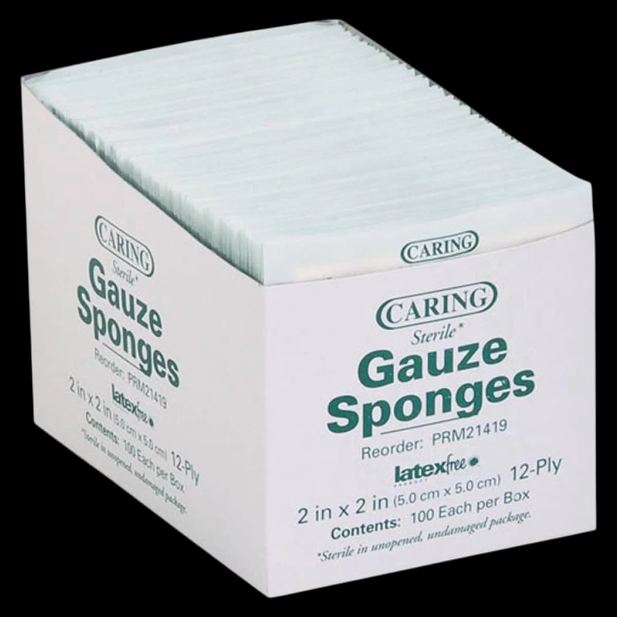 Medline Cotton Gauze Sponge, 2" x 2", 12-Ply, Sterile, Woven, Non-Latex - Gauze Sponge Woven ST 12Ply - Image 1