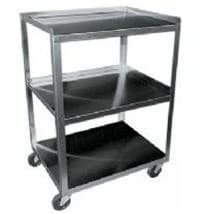 Ideal Medical 3-Shelf Utility Cart, Stainless Steel, 16" x 21" x 30", 4 Locking Casters - Cart 3-Shelf 4-Lock Casters SS - Image 1