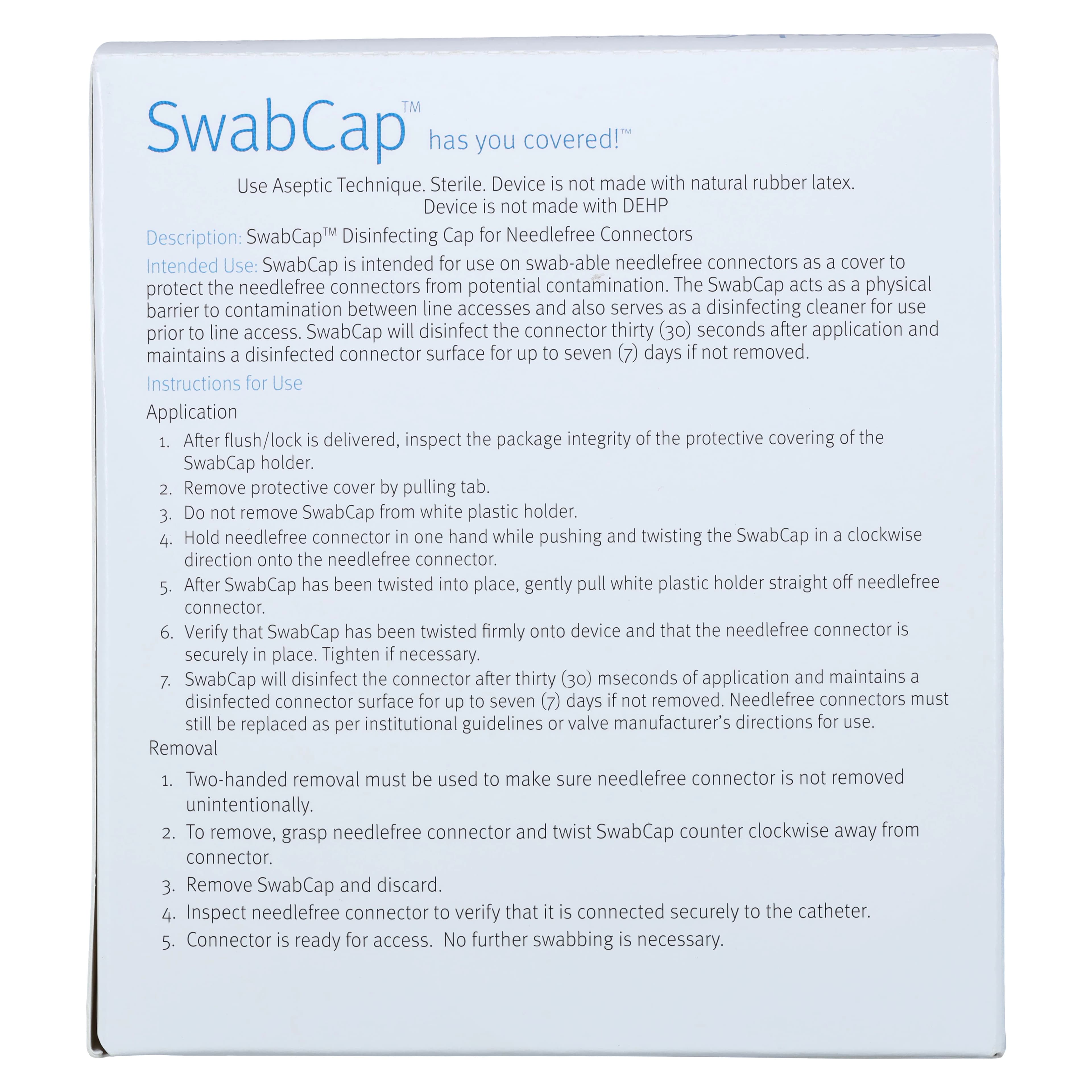 ICU Medical SwabCap XT Needleless Connector Cap, 70% IPA, 200/Box thumbnail 4