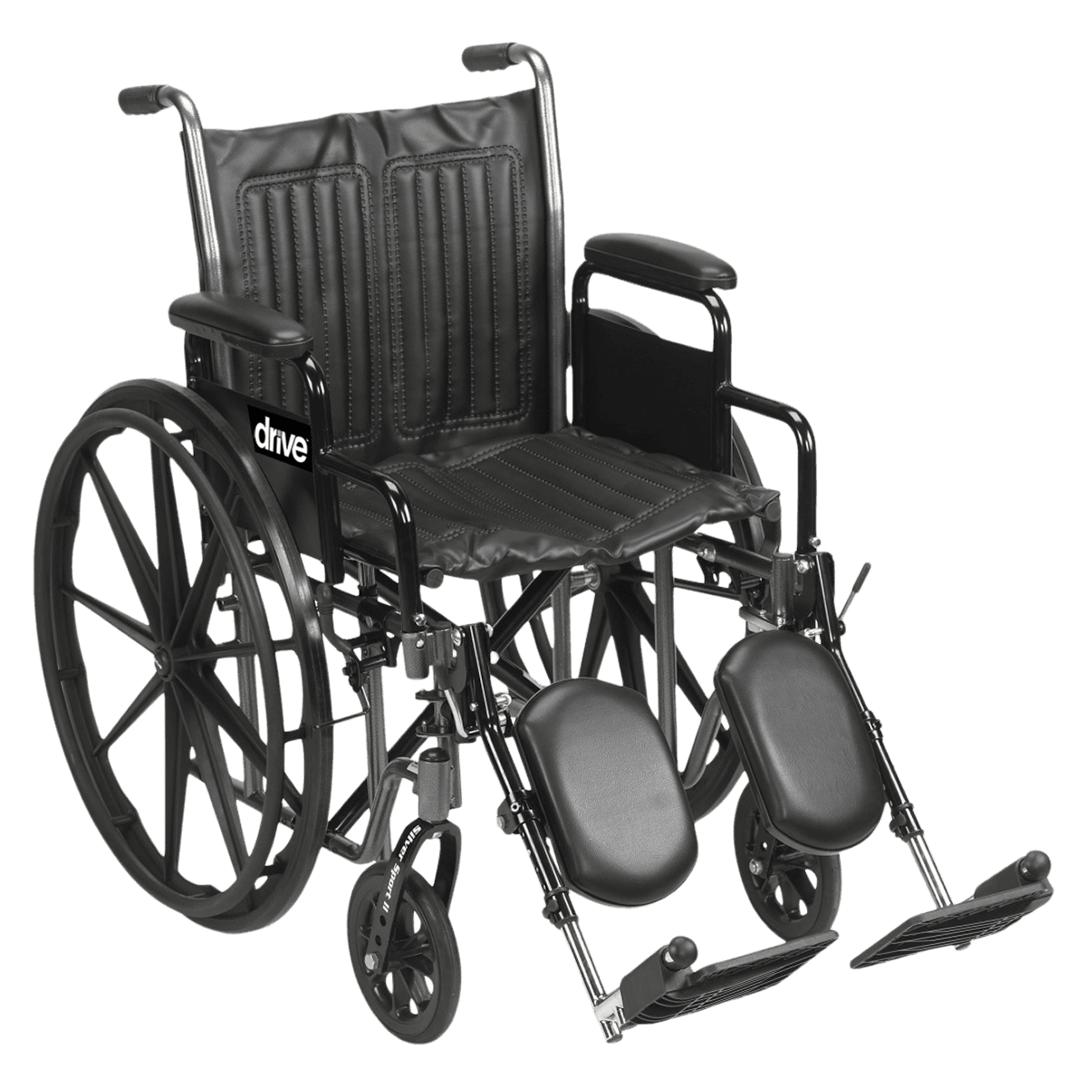 Drive Medical Silver Sport 2 Wheelchair with Detachable Desk Arms, 20" Seat, 350 lb Capacity - Wheelchair w/Det Desk Arms 20" - Image 1