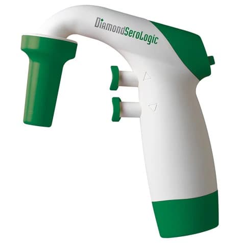 Globe Scientific Diamond SeroLogic Serological Pipette Controller, 0.1-100 mL, Non-Graduated, White/Green, Motorized, Rechargeable - Controller Diamond Pipette - Image 1