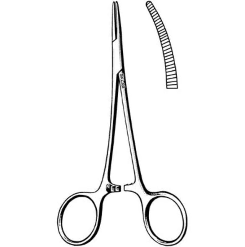 Halsted Mosquito Hemostatic Forceps, Curved, 5" (12.7 cm), Stainless Steel, Each - Forceps Mosquito Halstead Crv - Image 1