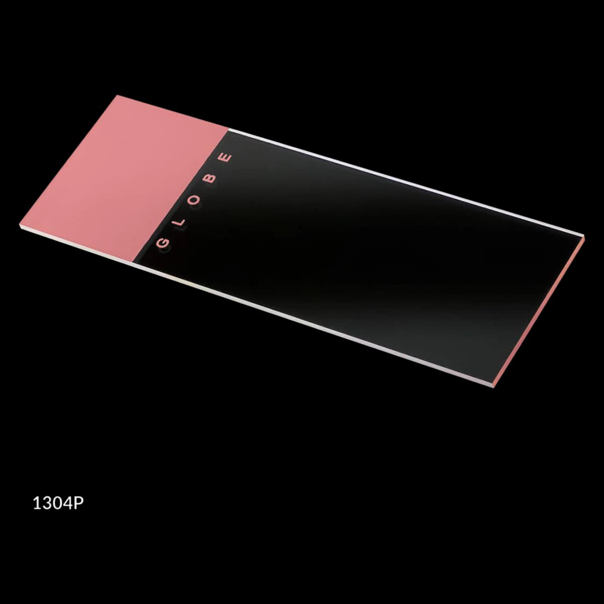 Globe Scientific Frosted Microscope Slide, 1-Side Frosted, 25x75x1mm (3x1"), Pink, 90° Grounded Edges, 1440/Case - Slide Frosted 1-Side 25x75x1mm - Image 1