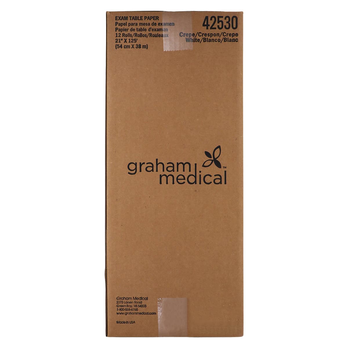 Graham Medical Apex Exam Table Paper Crepe, White, Non-Sterile, Latex-Free, 21 in x 125 Feet, 12/Case thumbnail 3