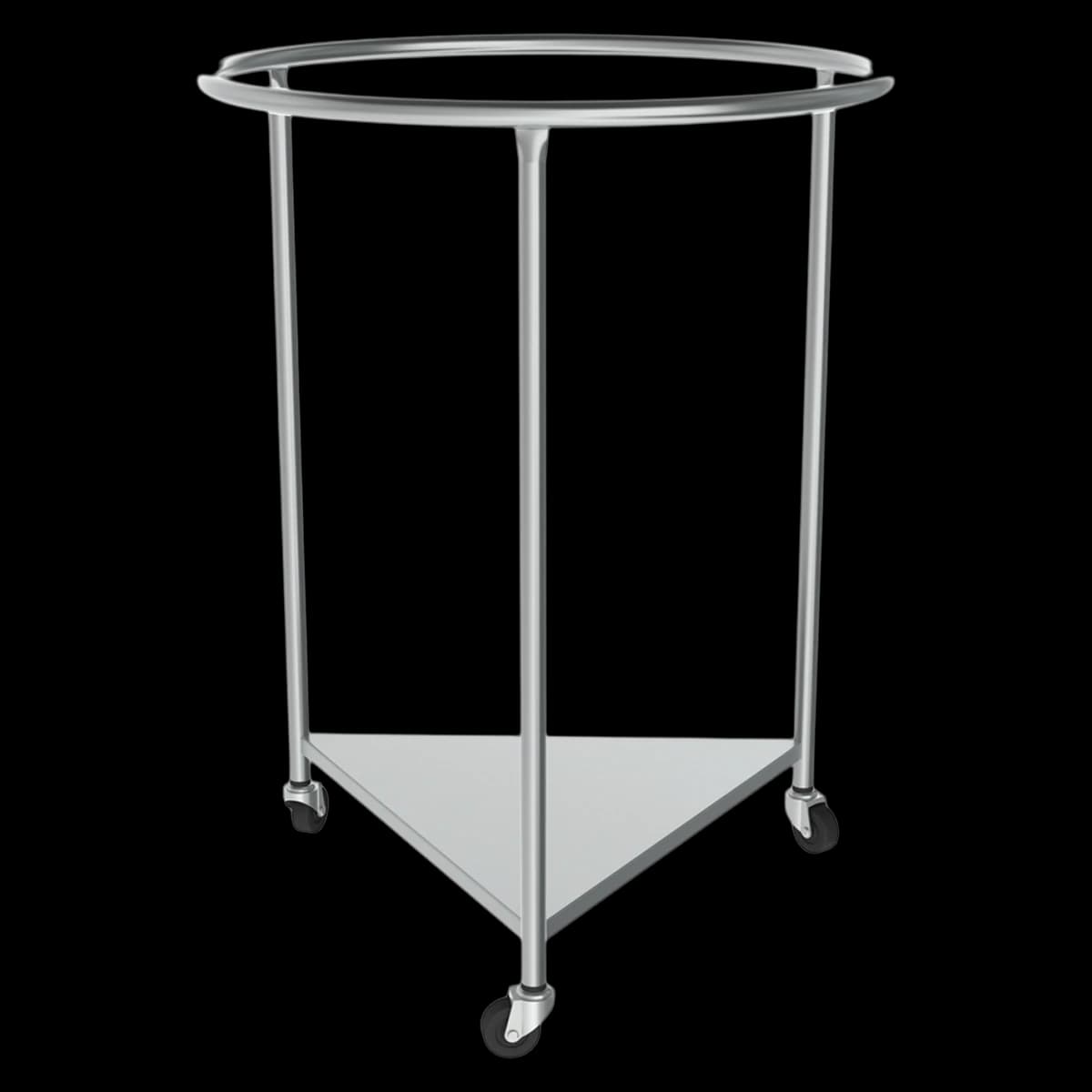 Mac Medical Linen Round Stainless Steel Hamper with Foot-Operated Lid, 25x35" - Hamper Linen Foot Operated Lid - Image 1
