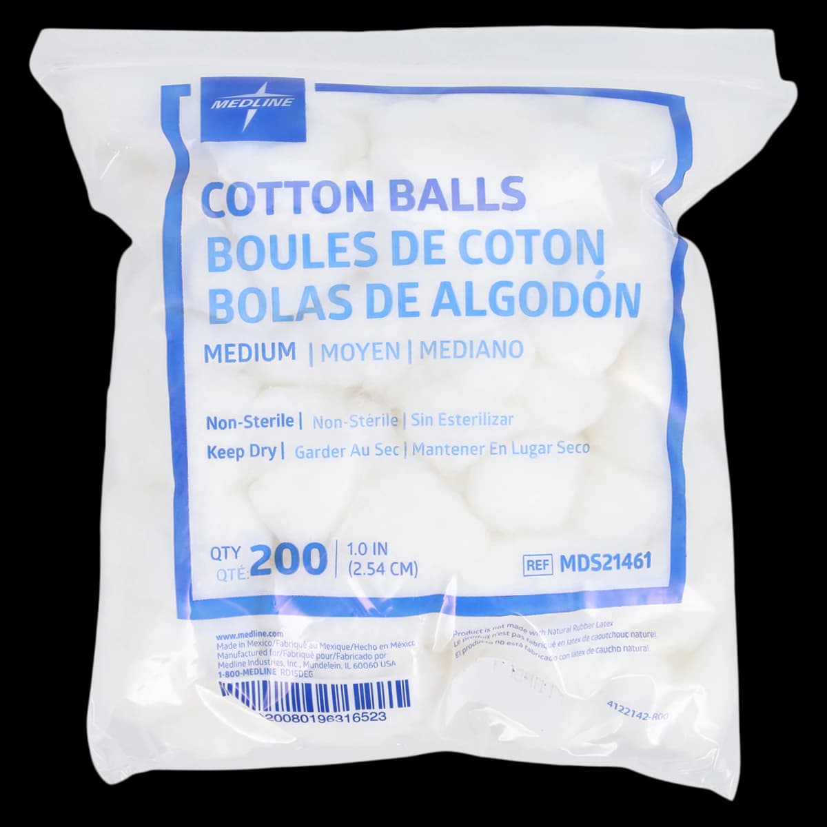 Medline Cotton Balls, 1 inch, Non-Sterile, Maximum Absorbency, 4000/Case - Cotton Ball 1" Non-Sterile - Image 1