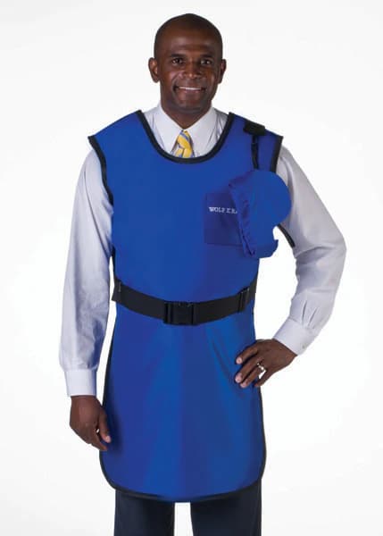 Wolf X-Ray Unixex X-Ray Apron with Thyroid Collar and Adjustable Belt, Black - Apron w/Collar Unixex Blk - Image 1