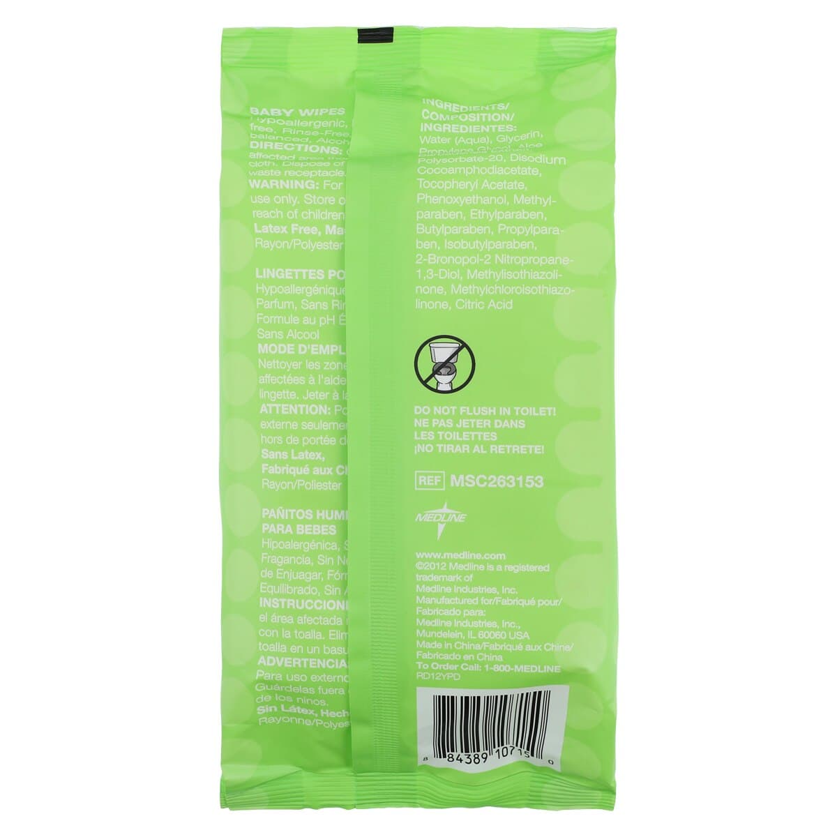 AloeTouch Baby Wipes, Unscented, Hypoallergenic, Latex-Free, 80 Wipes per Pack, 24 Packs/Case thumbnail 2