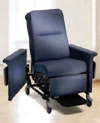 Champion 85 Series Transporter Recliner with Trend 1-Table, Vinyl, 300 lb Capacity, Natural - Recliner 85 Series Trend 1-Tbl - Image 1