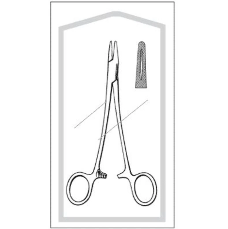 Sklar Econo Mayo-Hegar Needle Holder, Serrated Jaw, 5" Stainless Steel, 25/Box - Needle Holder Mayo Hegar Serr - Image 1