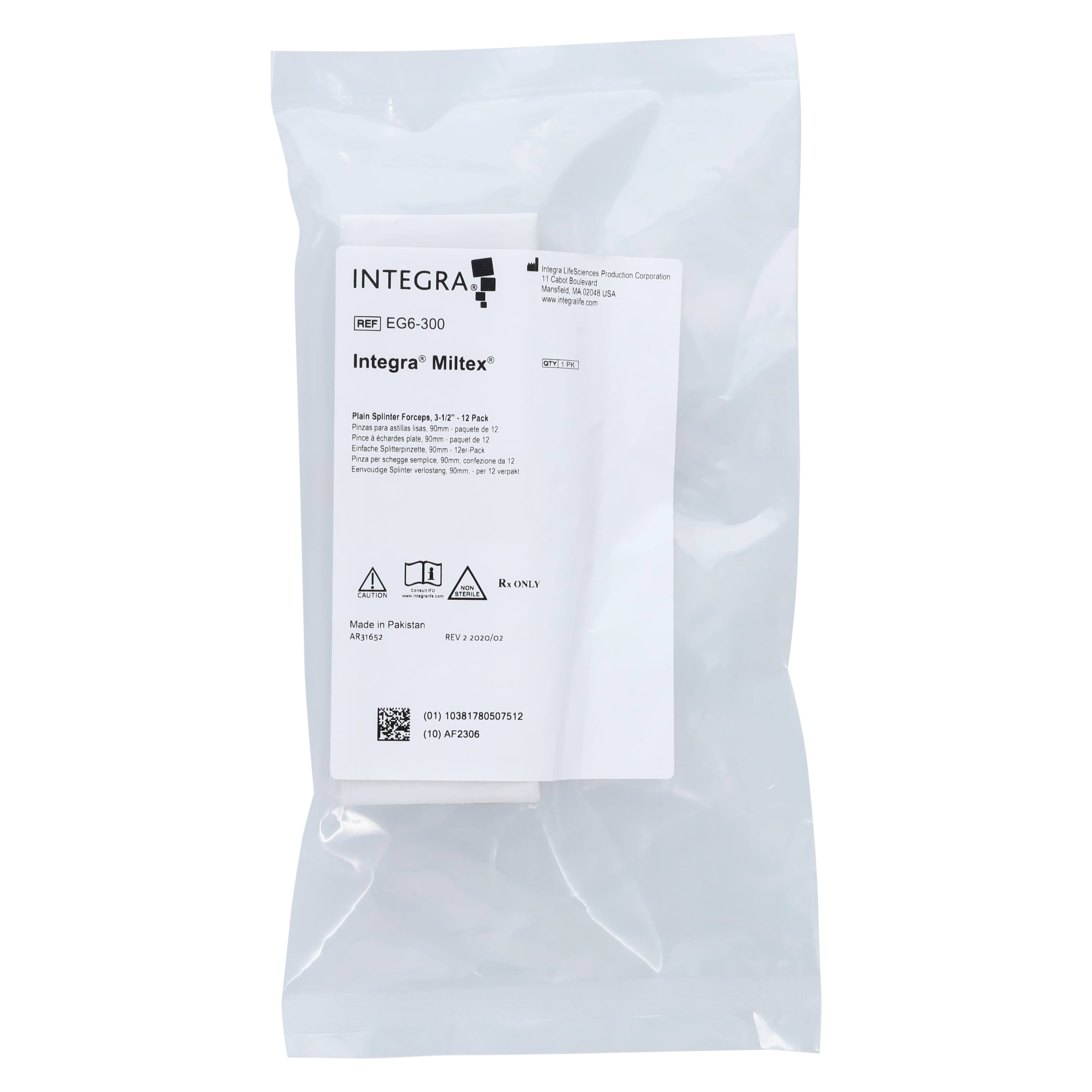 Miltex-Integra Plain Splinter Forceps, 3-1/2" Stainless Steel, Autoclavable, 12/Box thumbnail 6