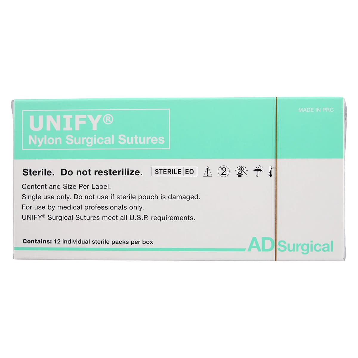 Unify Suture Nylon Monofilament 5-0 18" Non-Absorbable P-3 Reverse Cutting 3/8 Circle Needle 13mm Uncoated Black 12/Box thumbnail 4