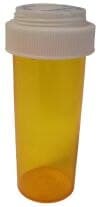 Clarke Container 8 Dram Amber Plastic Medicine Vial with Reversible Cap, 50/Pk - Vial Disp PP 8 Dram Rev Cap - Image 1