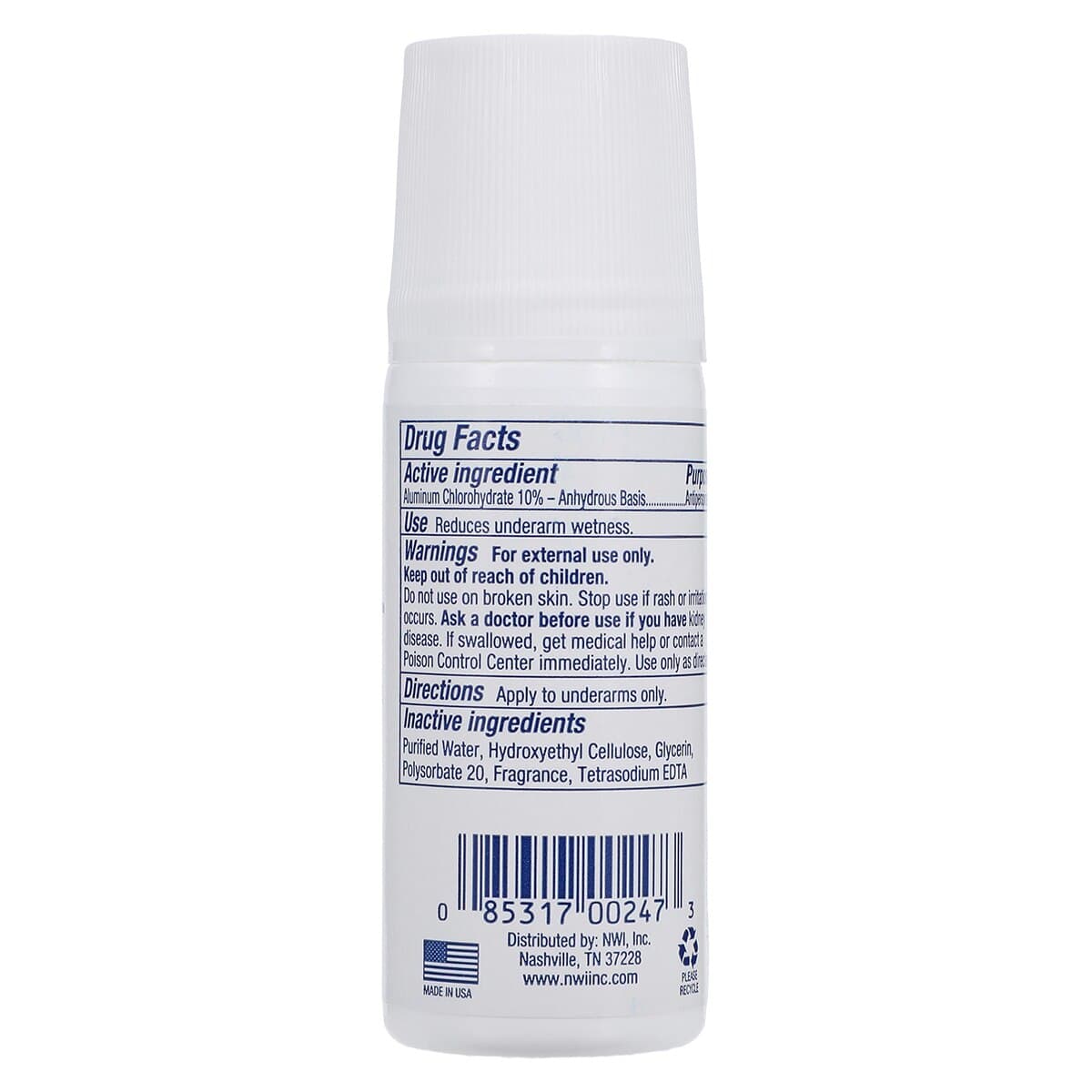 New World Imports Deodorant Roll-On, Alcohol Free, Fresh Scent, 1.5 oz, 96/Case thumbnail 2