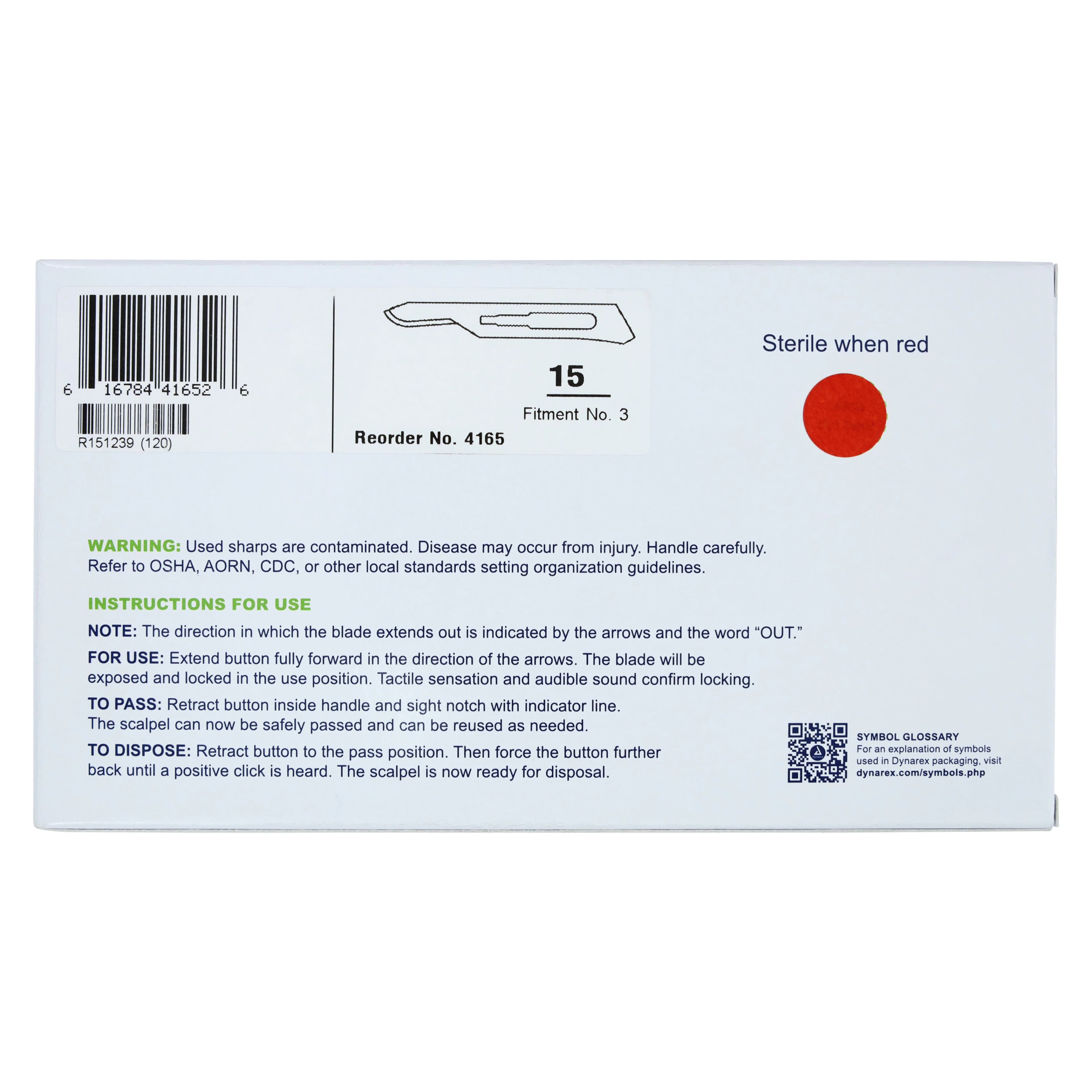 Dynarex Medi-Cut Disposable Retractable Safety Scalpel #15, Stainless Steel, Sterile thumbnail 5