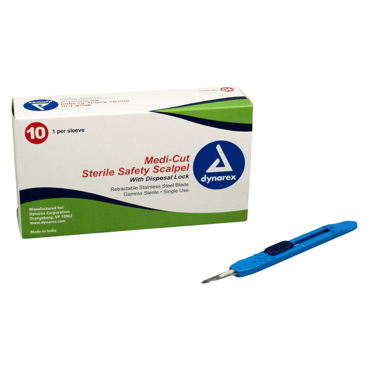 Dynarex Medi-Cut Disposable Retractable Safety Scalpel #15, Stainless Steel, Sterile thumbnail 2
