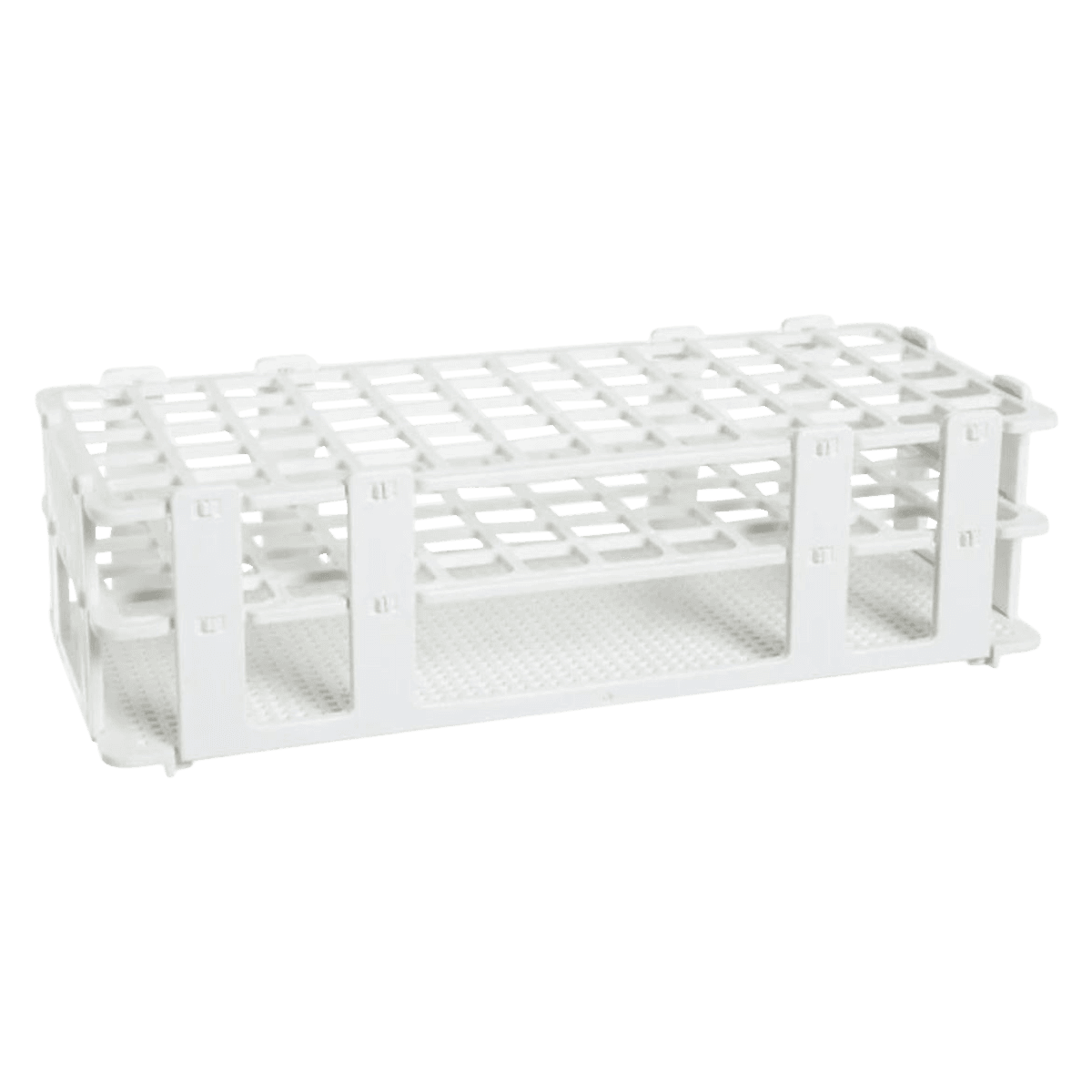 Bel-Art No-Wire Test Tube Rack, Polypropylene, 16mm, 60-Place, White, 5x12 Array - Rack Test Tube PP 60-Place - Image 1