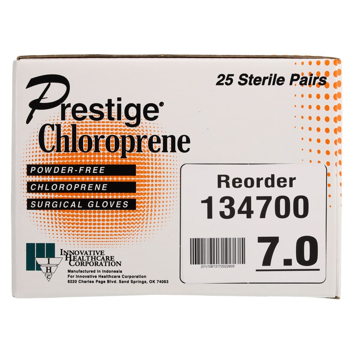 Prestige Chloroprene Surgical Gloves, Powder-Free, Latex-Free, Sterile, Size 7, White, 100/Case thumbnail 2