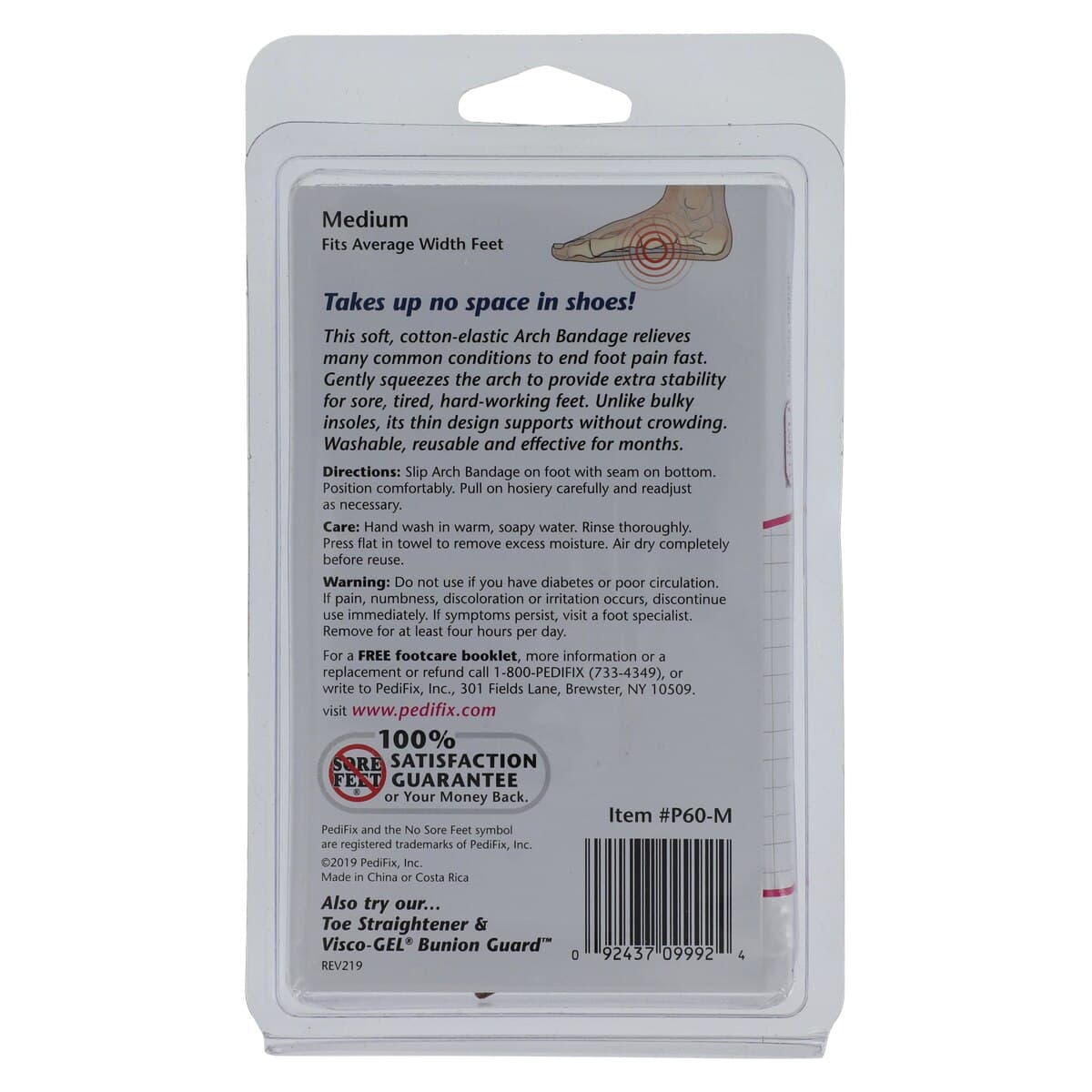Pedifix Arch Support Bandage, Stretch Elastic, Universal/Medium, Beige, 2/Package thumbnail 2
