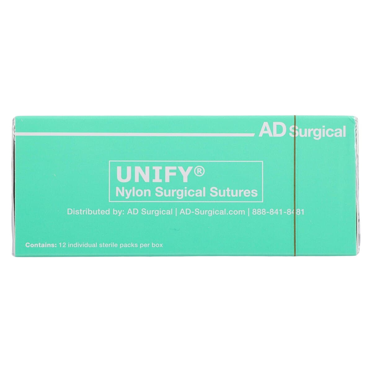 Unify Nylon Monofilament Non-Absorbable Suture, 6-0, 10", P-3 Reverse Cutting 3/8 Circle Needle 13mm, Uncoated Black, 12/Box thumbnail 3