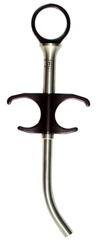 Curved Bone Funnel 6.0mm, Stainless Steel, Blue Comfort Grip, 1.5cc Capacity, A. Titan Instruments - Curved Bone Funnels 6.0mm - Image 1