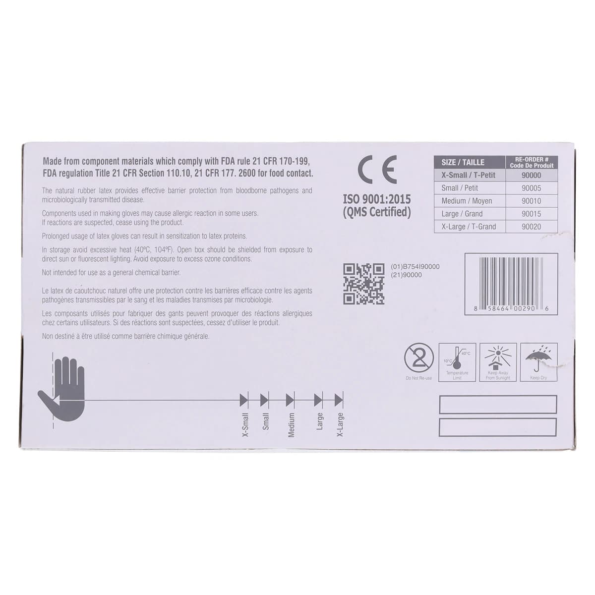 SkinTX Latex Exam Gloves, Powder Free, Non-Sterile, X-Small, White thumbnail 7