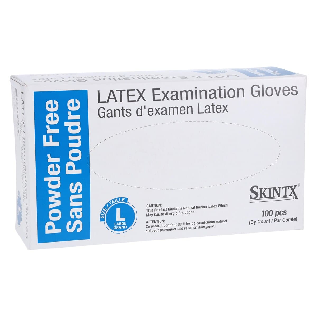 TG Medical SkinTX Latex Examination Gloves, Powder Free, Textured, Large, White, Non-Sterile thumbnail 4