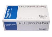 TG Medical SkinTX Latex Examination Gloves, Powder Free, Textured, Large, White, Non-Sterile - Glove Exam Ltx Skintx PF Txtr - Image 1