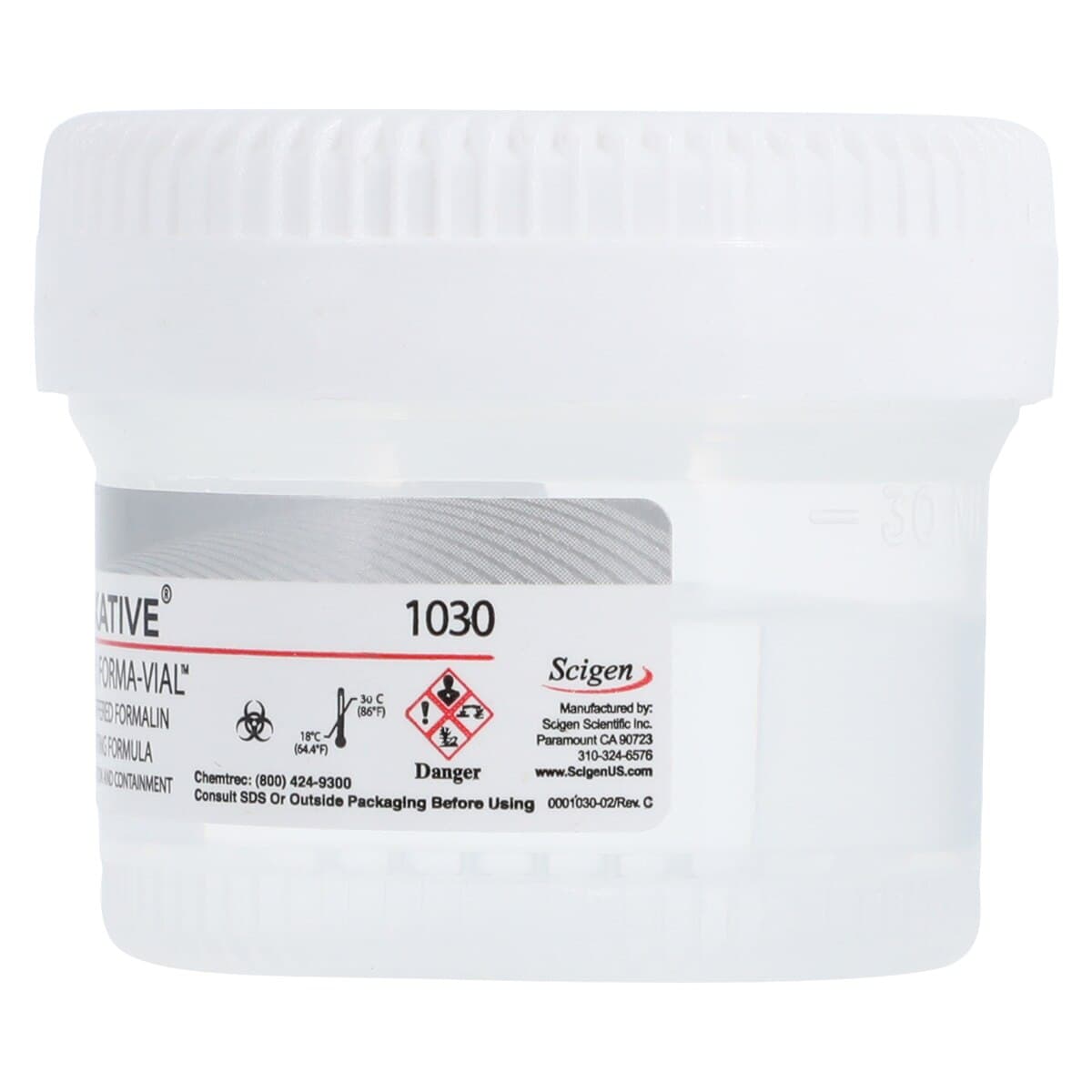 Sci Gen Inc Formalin Neutral Buffer Prefilled Solution, 10% Neutral Buffered Formalin, 40 mL, 98/Case thumbnail 2
