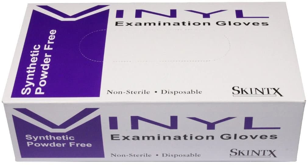 SkinTX Vinyl Exam Gloves, Powder Free, Non-Sterile, Medium, White - Glove Exam Vinyl Skintx PF - Image 1